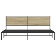 Метална рамка за легло, без матрак, сонома дъб, 193x203 см