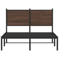 Метална рамка за легло, без матрак, кафяв дъб, 120x190 см