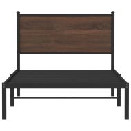 Метална рамка за легло, без матрак, кафяв дъб, 100x200 см