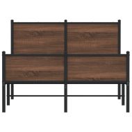 Метална рамка за легло, без матрак, кафяв дъб, 120x200 см