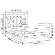 Рамка за легло с табла, 160х200 см, бор масив