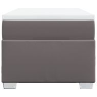 Боксспринг легло с матрак, сиво, 90x190 см изкуствена кожа