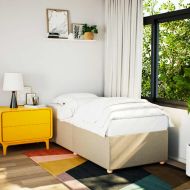 Рамка за легло без матрак, кремави, 90x190 см, плат