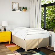 Рамка за легло без матрак, кремави, 120x190 см, плат