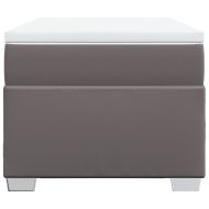 Боксспринг легло с матрак, сиво, 100x200 см, изкуствена кожа