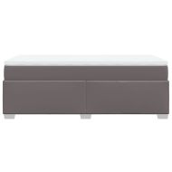 Боксспринг легло с матрак, сиво, 100x200 см, изкуствена кожа