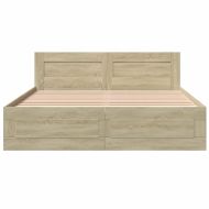 Рамка за легло с табла, дъб сонома, 160x200 см, инженерно дърво