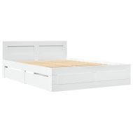 Рамка за легло с табла без матрак, бяла, 140x190 см