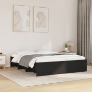 Рамка за легло без матрак Черно 160x200 см инженерно дърво