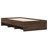 Рамка за легло без матрак кафяв дъб 90x200 см инженерно дърво