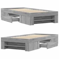 Рамка за легло, сив сонома, 90x200 см, инженерно дърво