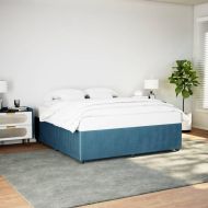 Рамка за легло, синя, 200x200 см, кадифе