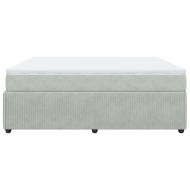 Боксспринг легло с матрак, светлосиво, 180x200 см, кадифе