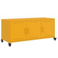 ТВ шкаф горчица жълто 100,5x39x43,5 см студеновалцувана стомана