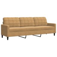3-местен диван, кафяв, 210 см, кадифе