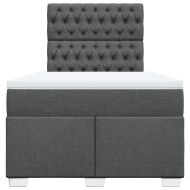 Боксспринг легло с матрак, тъмносиво, 120x190 см, плат