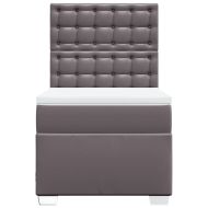 Боксспринг легло с матрак, сиво, 100x200 см, изкуствена кожа