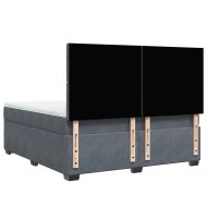 Боксспринг легло с матрак, тъмносиво, 180x200 см, кадифе