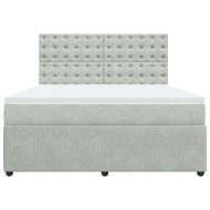 Боксспринг легло с матрак, светлосиво, 180x200 см, кадифе