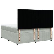 Боксспринг легло с матрак, светлосиво, 180x200 см, кадифе