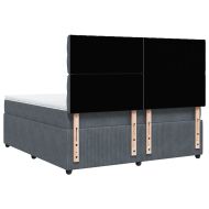 Боксспринг легло с матрак, тъмносиво, 180x200 см, кадифе