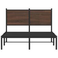 Метална рамка за легло, без матрак, кафяв дъб, 120x200 см