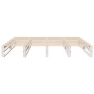 Рамка за легло без матрак, бял, 200x200 см, бор масив