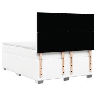 Боксспринг легло с матрак, бяло, 140x200 см, изкуствена кожа