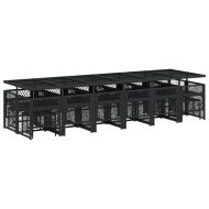 Градински комплект с възглавници 17 части полиратан черен