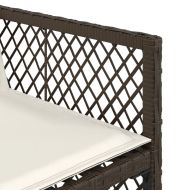 Външен трапезен комплект 13 части с възглавници кафяв полиратан