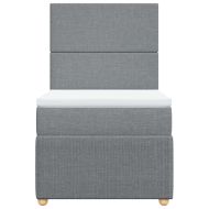 Боксспринг легло с матрак, светлосива, 90x190 см, плат