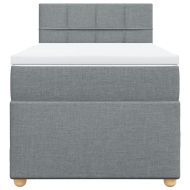 Боксспринг легло с матрак, светлосиво, 90x200 см, плат