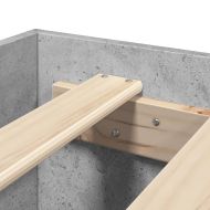 Рамка за легло, бетонно сиво, 200x200 см, инженерно дърво