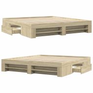 Рамка за легло без матрак сонома дъб 180x200 см инженерно дърво