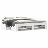 Рамка за легло без матрак Бяла 180x200 см инженерно дърво