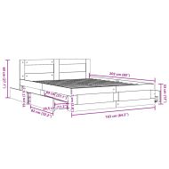 Рамка за легло с табла без матрак, бяла, 160x200 см