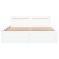 Рамка за легло с табла, бяла, 150x200 см, инженерно дърво