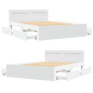 Рамка за легло с табла без матрак, бяла, 140x200 см