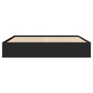 Рамка за легло, черна, 200x200 см, инженерно дърво