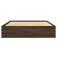 Рамка за легло без матрак Кафяв дъб Инженерна дървесина