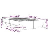 Рамка за легло без матрак Кафяв дъб Инженерна дървесина