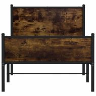 Метална рамка за легло, без матрак, опушен дъб, 90x200 см