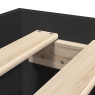 Рамка за легло, черна, 100x200 см, инженерно дърво