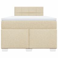 Боксспринг легло с матрак, кремаво, 120x190 см, плат