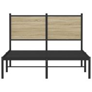 Метална рамка за легло, без матрак, дъб сонома, 120x190 см