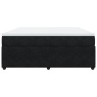 Боксспринг легло с матрак, черно, 180x200 см, кадифе