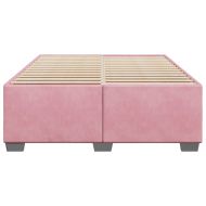 Рамка за легло, розова, 160x200 см, кадифе