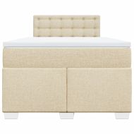 Боксспринг легло с матрак, кремаво, 120x190 см, плат