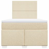 Боксспринг легло с матрак, кремаво, 120x200 см, плат