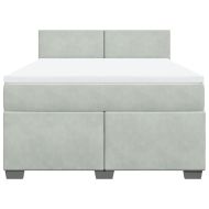 Боксспринг легло с матрак, светлосиво, 160x200 см, кадифе